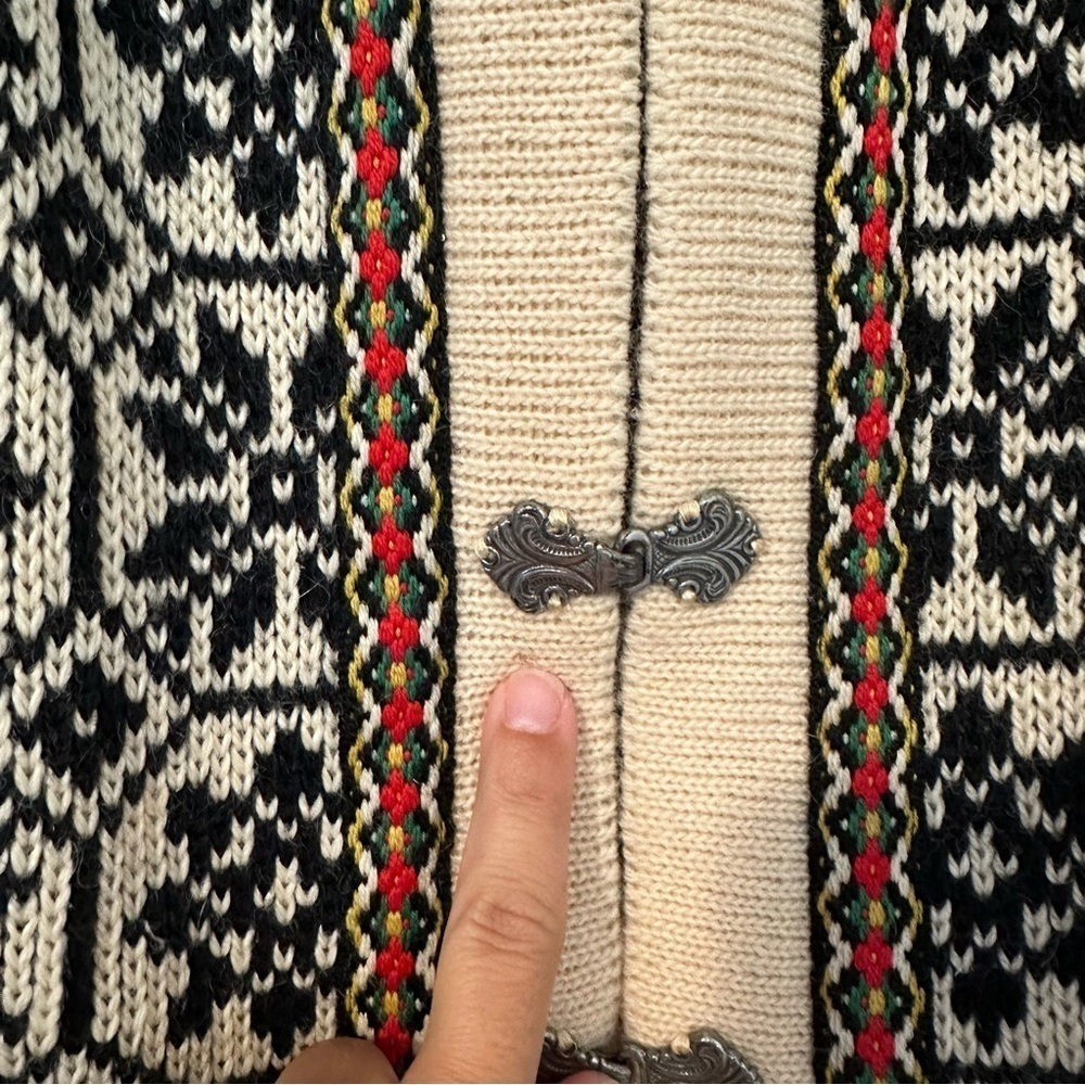 Nordstrikk Wool Fair Isle Front Closure Cardigan 38 - Picture 9 of 9
